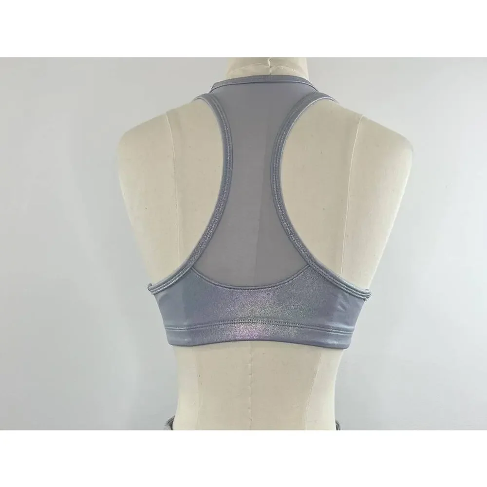 Old Navy Active Iridescent Silver Shine Go Dry Kid's Sports Bra Size XXL/16